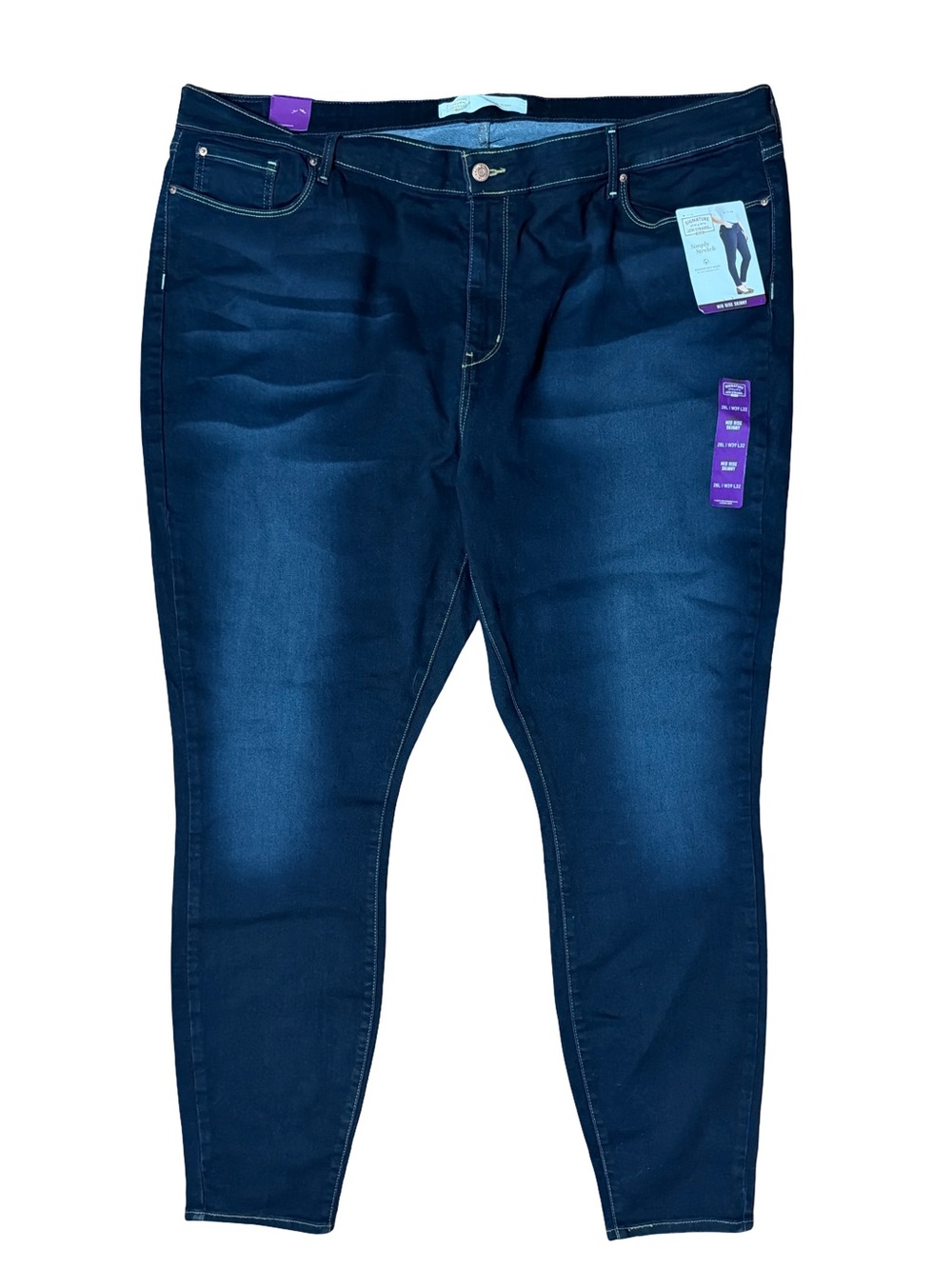 Signature by Levi Strauss Skinny Jeans Dark Blue Wash 28W 32L